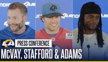 Sean McVay On Quentin Lake's Elbow Surgery; Matthew Stafford & Davante Adams Talk Roster Depth
