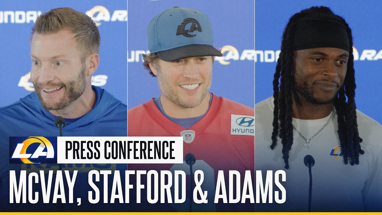 Sean McVay On Quentin Lake's Elbow Surgery; Matthew Stafford & Davante Adams Talk Roster Depth