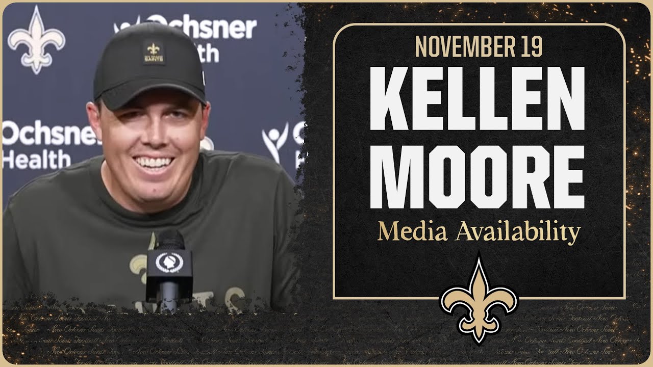 Kellen Moore on waiving Brandin Cooks, Tyler Shough's progression | New Orleans Saints