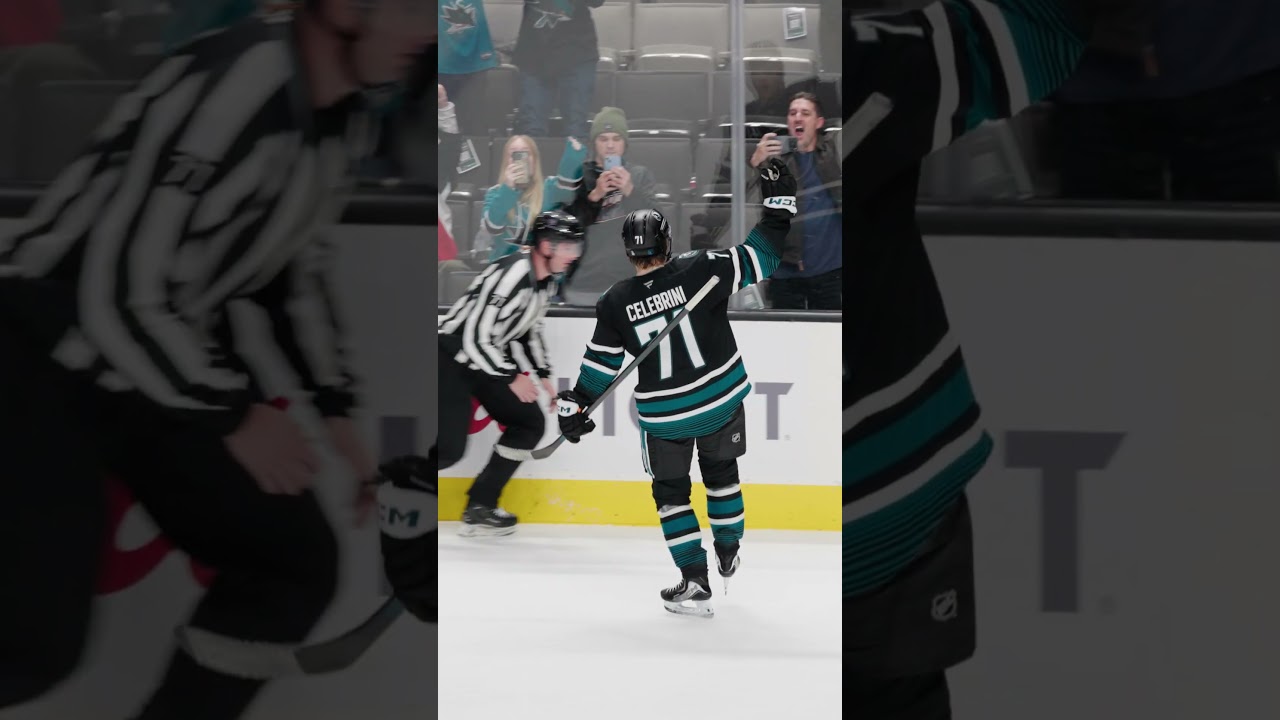 Celebrini gets his second hat trick of the season! #hockey #nhl #sharks