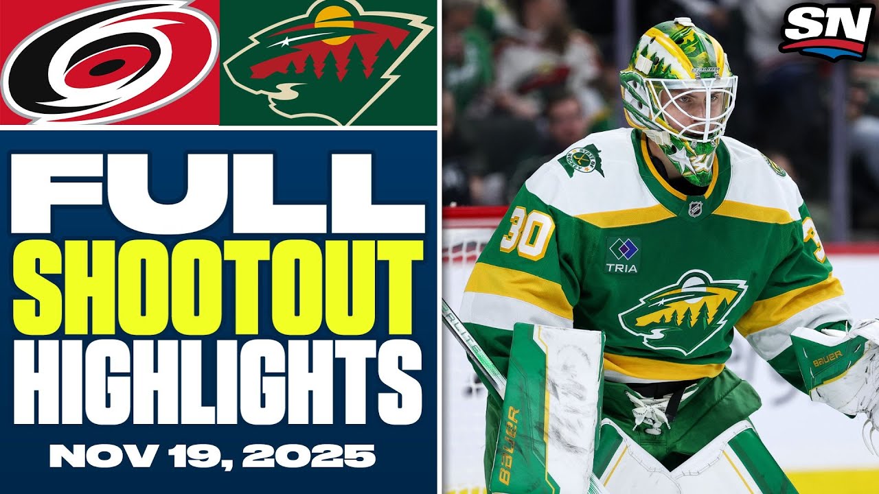 Carolina Hurricanes at Minnesota Wild | FULL Shootout Highlights - November 19, 2025