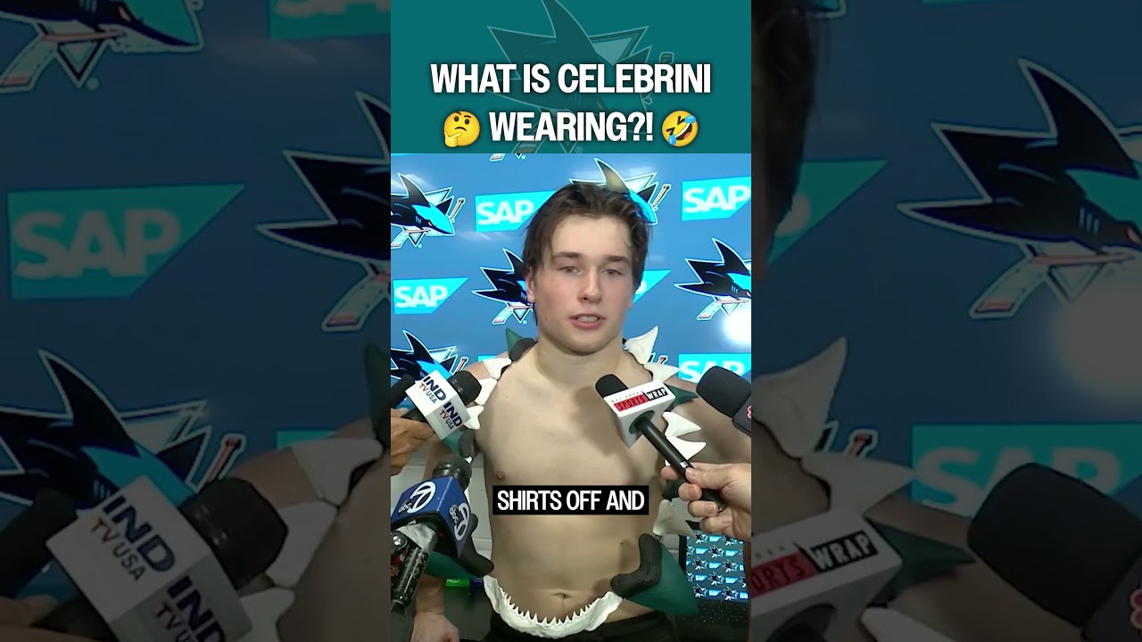 Celebrini's postgame fit is WILD 🤣