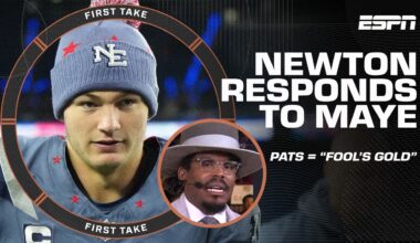 Cam Newton RESPONDS to Drake Maye 🗣️ STANDS ON BUSINESS that Patriots are 'FOOL'S GOLD' | First Take