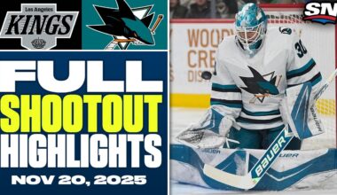 Los Angeles Kings at San Jose Sharks | FULL Shootout Highlights - November 20, 2025