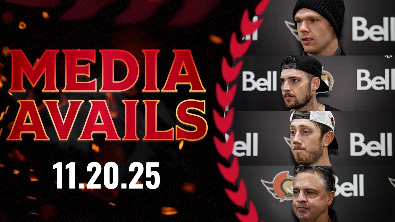 Stephen Halliday, Drake Batherson, Tyler Kleven, Travis Green Pregame Media vs ANA