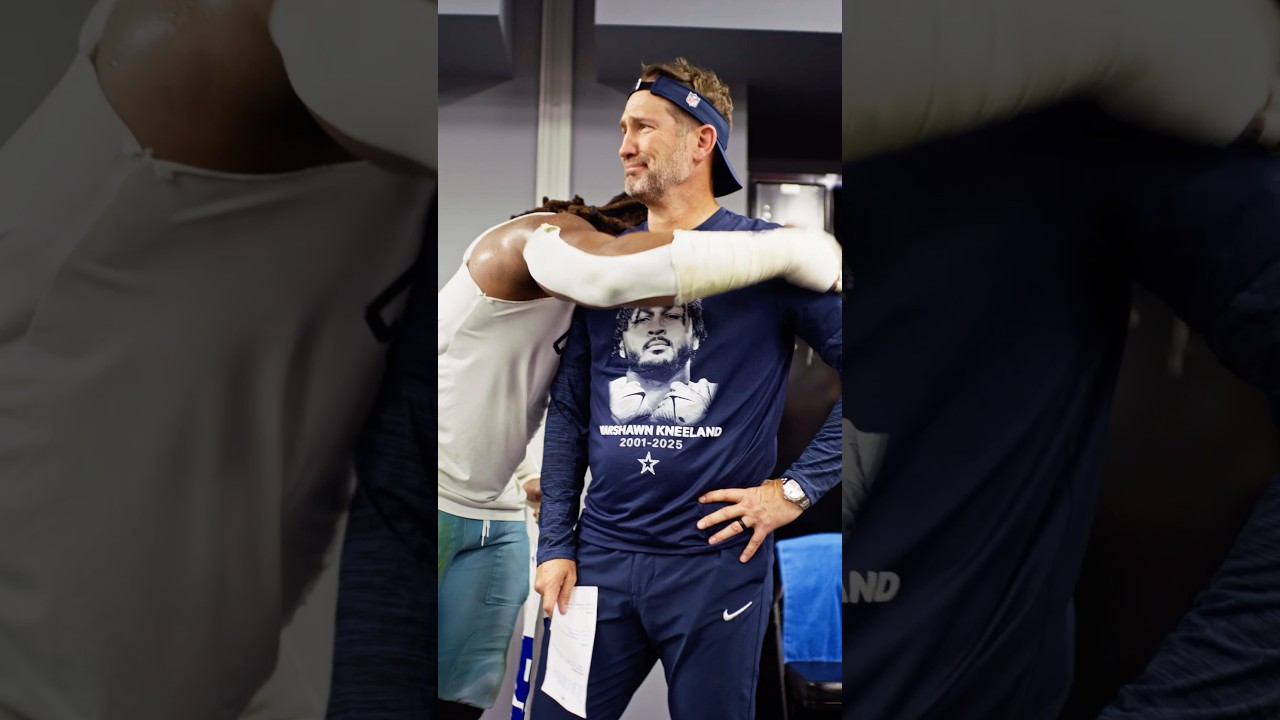 “We made him proud” 💙 #DallasCowboys #MarshawnKneeland #NFL #LL94 #shorts #lockerroom