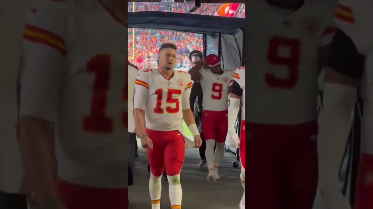 Patrick Mahomes, Andy Reid walk off field after Chiefs' 22-19 loss to Broncos #nfl #football #sports