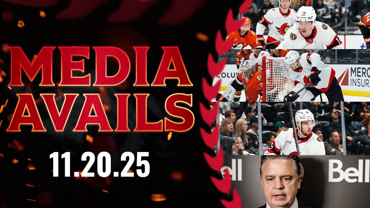 Dylan Cozens, Shane Pinto, Drake Batherson, Travis Green Postgame Media vs ANA