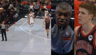 Kevin Huerter gets ejected for tapping the ball to the ref vs Heat 😭