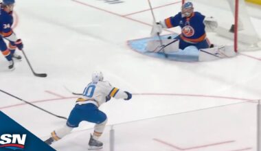 Blues' Brayden Schenn Scores 42 Seconds In On First Shot Of Game Vs. Islanders