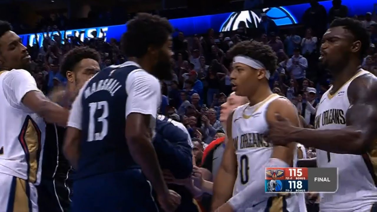 PJ Washington and Naji Marshall get into it with Jeremiah Fears after the game 😳