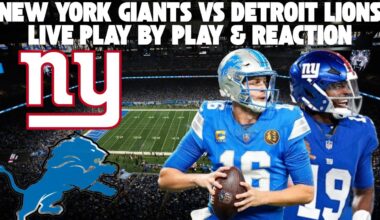 ***LIVE*** | NFL | New York Giants Vs Detroit Lions Play by Play & Reaction