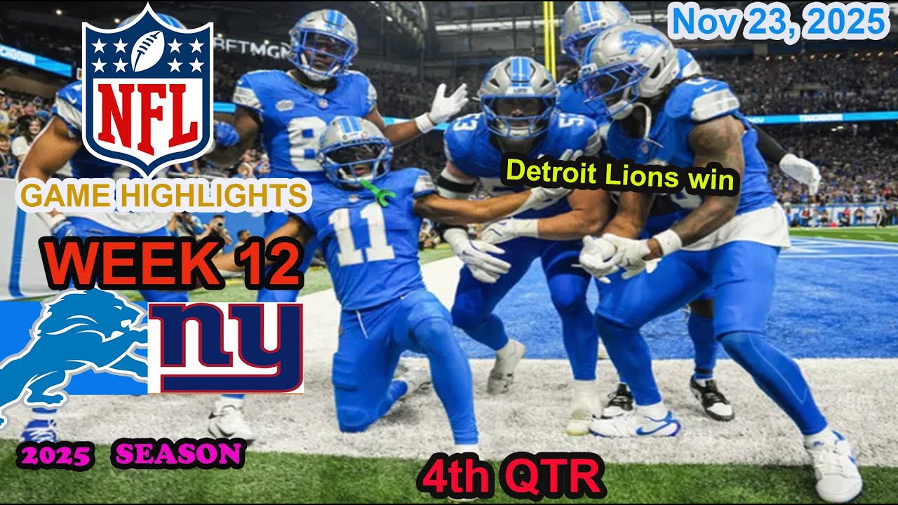 Detroit Lions vs New York Giants Week 12 Game 4th QTR  Highlights NFL  Nov 23, 2025