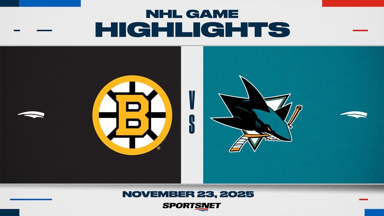 NHL Highlights | Bruins vs. Sharks - November 23, 2025