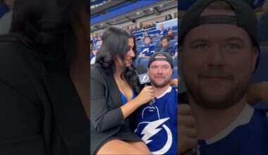 NHL Reporter Visits Amalie Arena to Interview Fans #nhl #nhlhighlights #funnyshorts #lightning