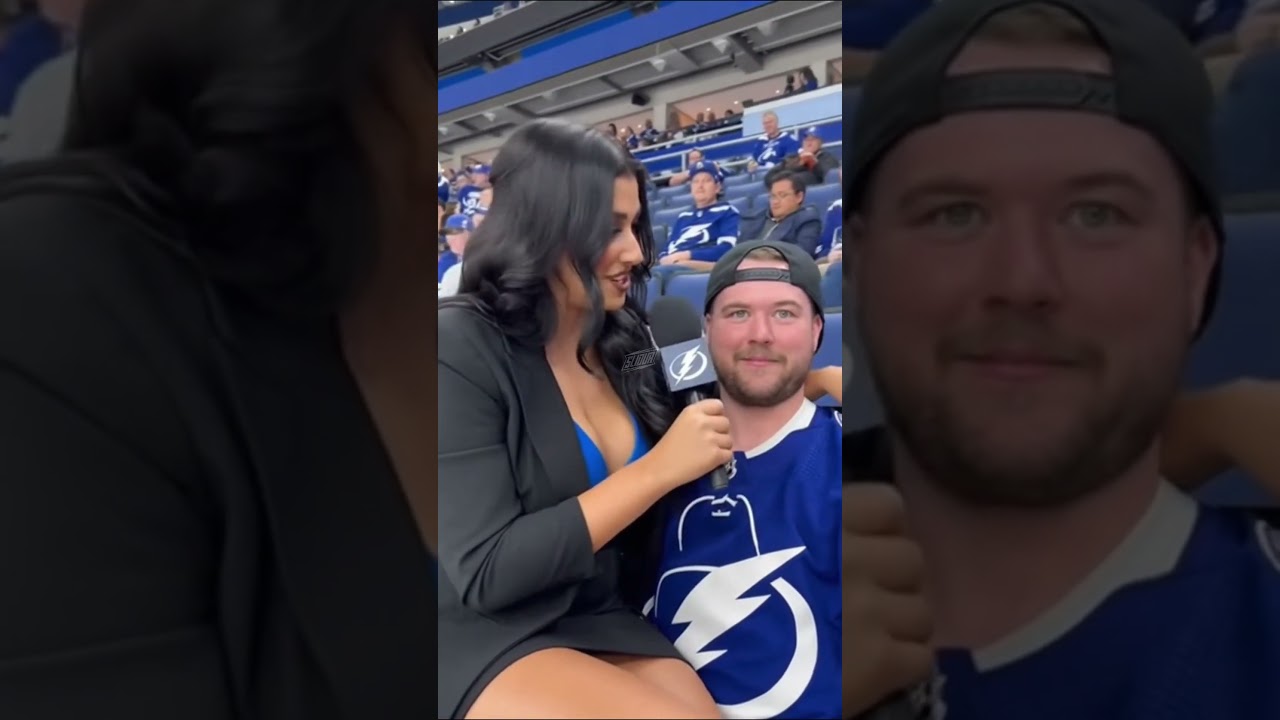 NHL Reporter Visits Amalie Arena to Interview Fans #nhl #nhlhighlights #funnyshorts #lightning
