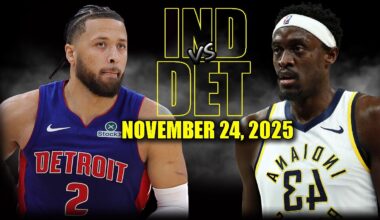 Detroit Pistons vs Indiana Pacers Full Game Highlights - November 24, 2025 | NBA Season