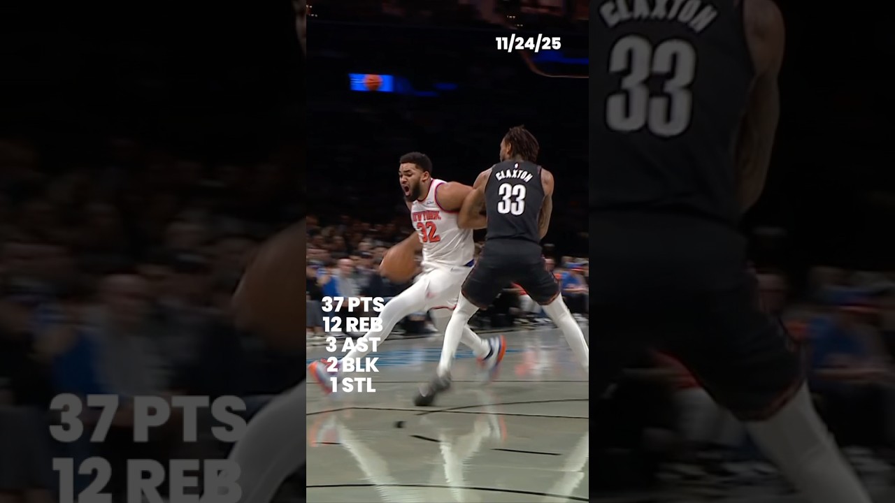 Karl-Anthony Towns came up BIG against Brooklyn 😤 #knicks #highlights #nba #basketball