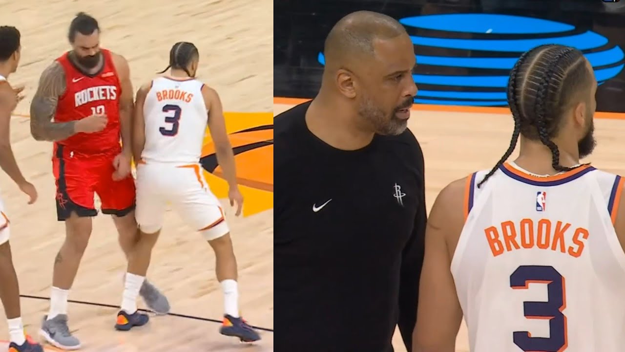 Ime Udoka had something to say to Dillon Brooks after bumping Steven Adams 😂