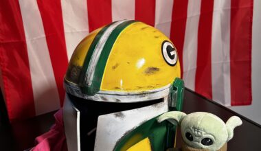I’ve been working on a Packer Mandalorian helmet in my spare time.