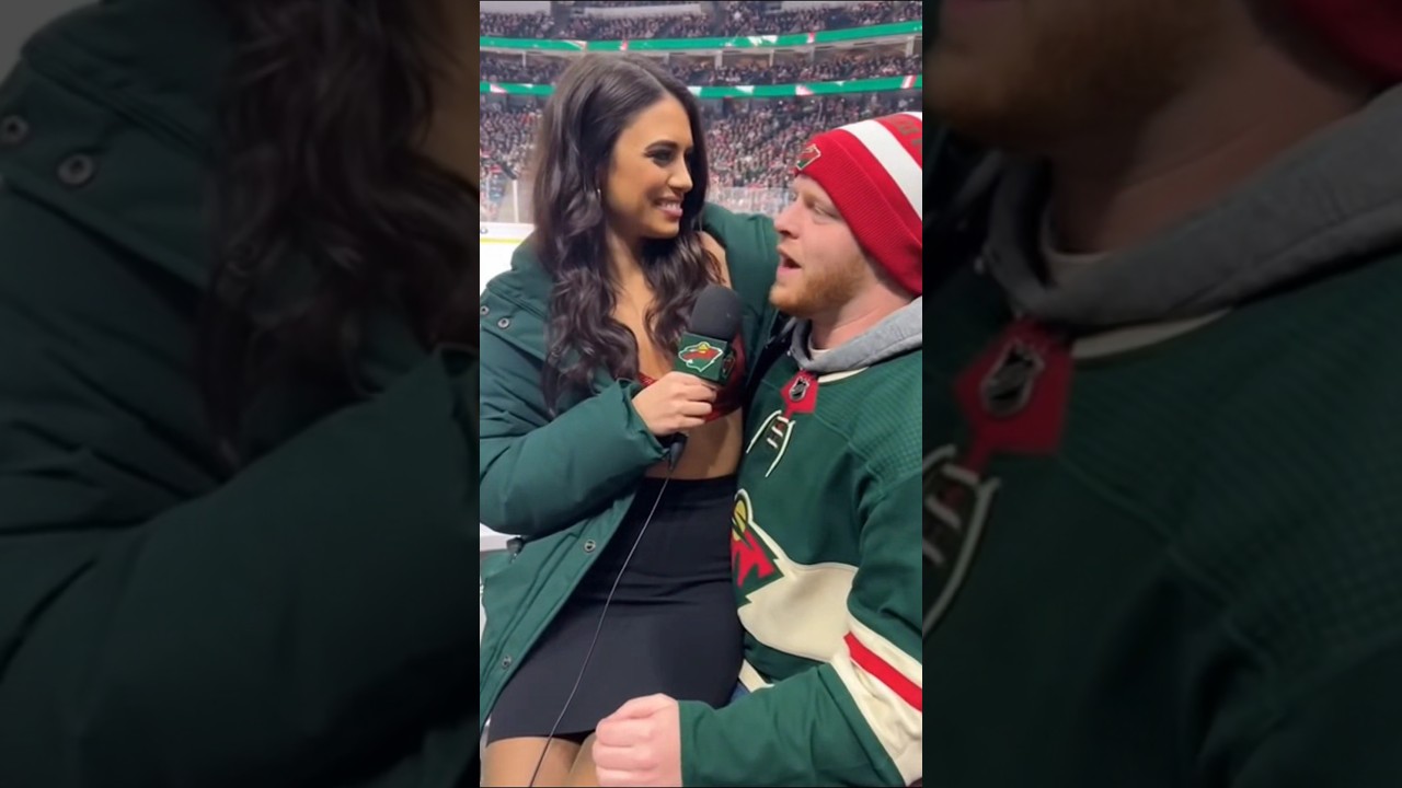 NHL Reporter Visits Xcel Energy Center to Interview Fans #nhl #funnyshorts #minnesotawild #funny