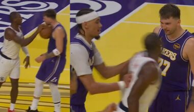 Luka Doncic gets heated with Kris Dunn for push and Jaxson Hayes backs him up 😳