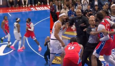 Andre Drummond squares up to Wendell Carter Jr then Jalen Suggs gets involved and ejected