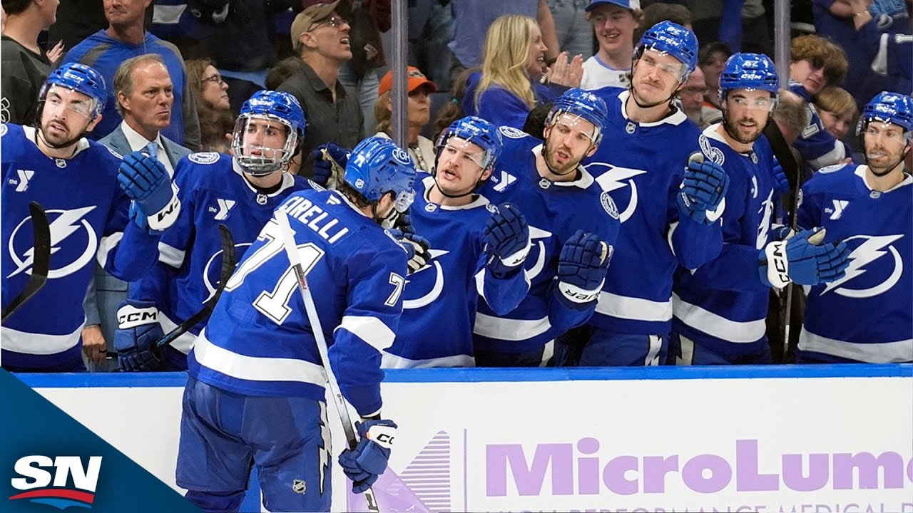 Lightning's Hagel, D'Astous strike twice in under two minutes vs. Flames