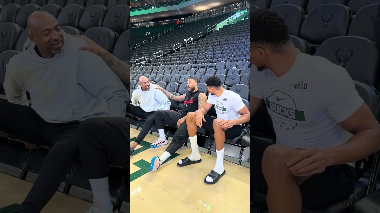 Dame and Giannis reunited! #Bucks #NBA