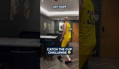 Jay Huff Tries to Catch the Cup 👀
