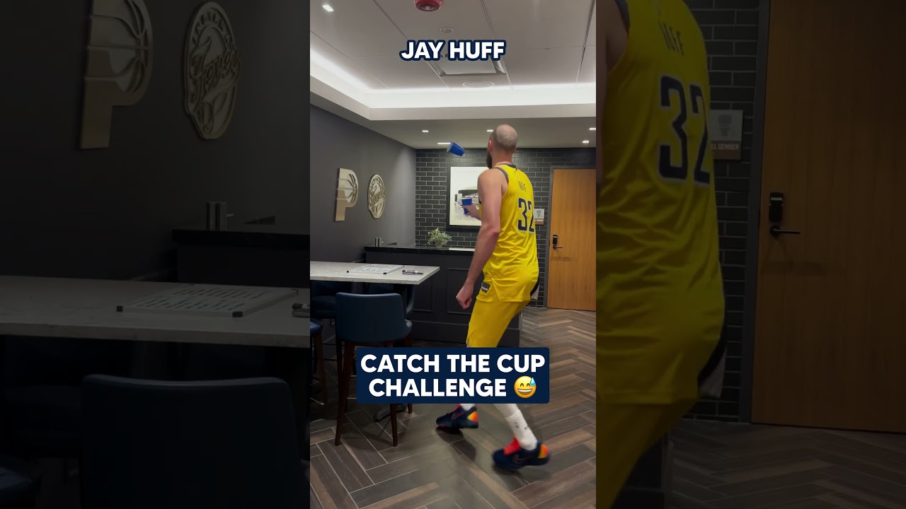 Jay Huff Tries to Catch the Cup 👀