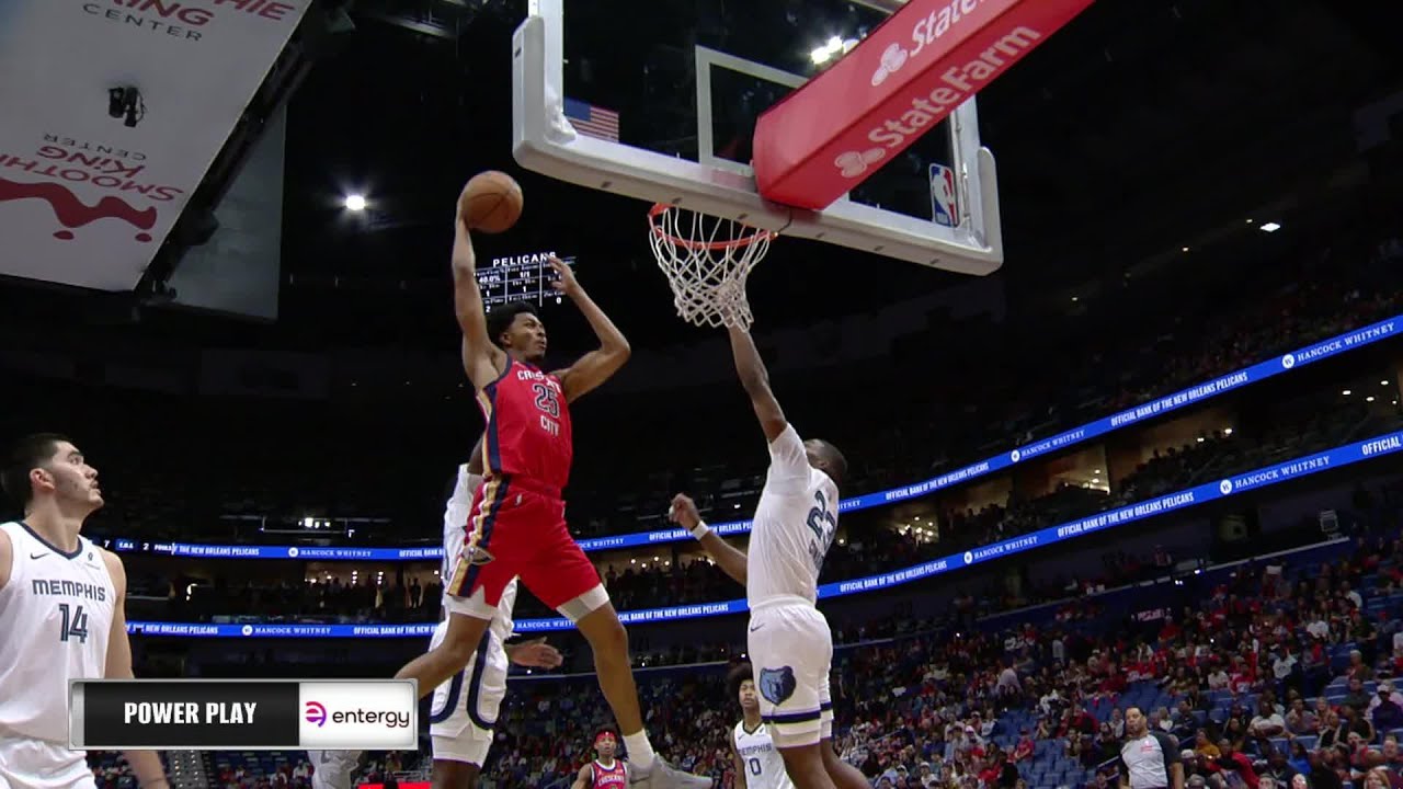 Trey Murphy ALLEY-OOP POSTER via Derik Queen | Pelicans-Grizzlies Highlights 11/26/2025