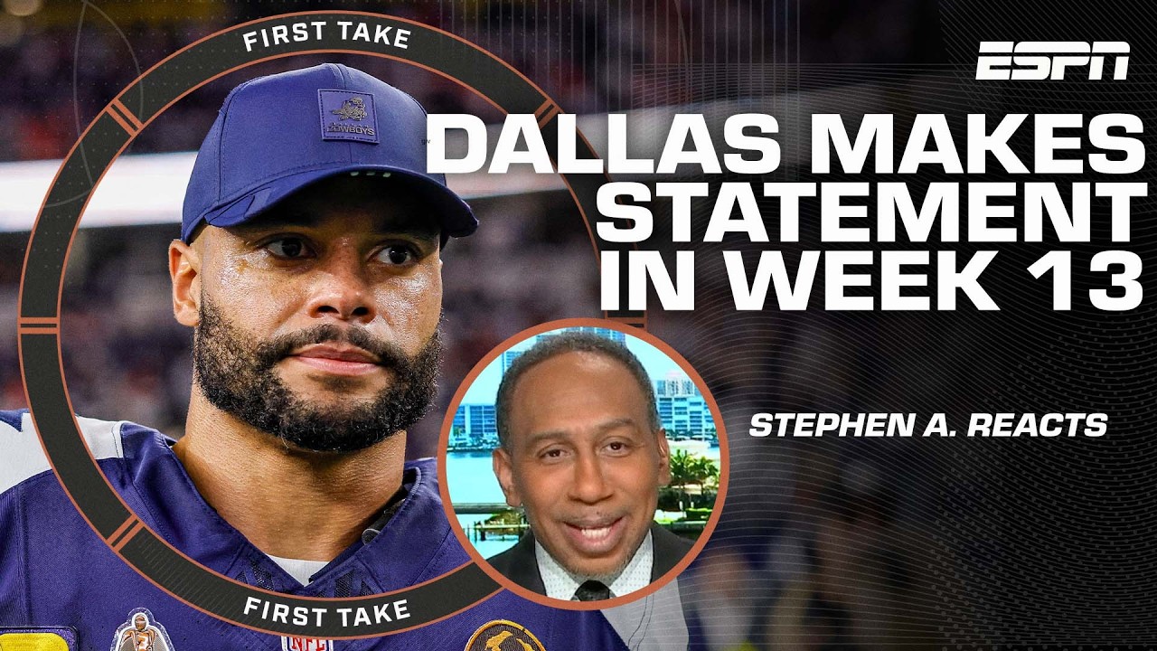 Stephen A. gives CREDIT to Cowboys after Week 13 win 👏 + Chiefs in a WORLD of trouble?! | First Take