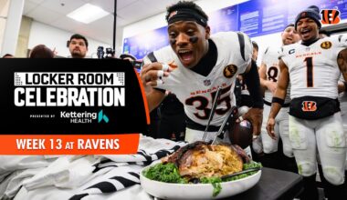 2025 Week 13 vs Ravens | Locker Room Celebration