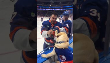 New York Islanders Players Say Hi to Marty During Warmups!