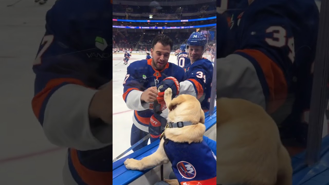 New York Islanders Players Say Hi to Marty During Warmups!