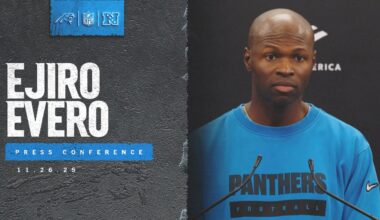 Ejiro Evero talks preparing to face his former team in the Los Angeles Rams | Carolina Panthers