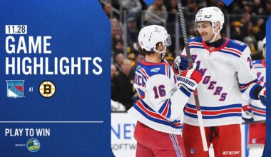 GAME HIGHLIGHTS | 2025-26: New York Rangers at Boston Bruins (11/28/25)
