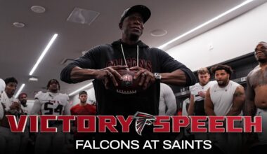 Raheem Morris postgame locker room victory speech | Falcons vs. Saints
