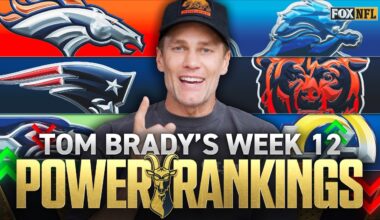 Tom Brady's Week 12 Power Rankings 🚨