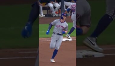 Why was Brett Baty rubbing his belly after hitting this homer? 😭😭