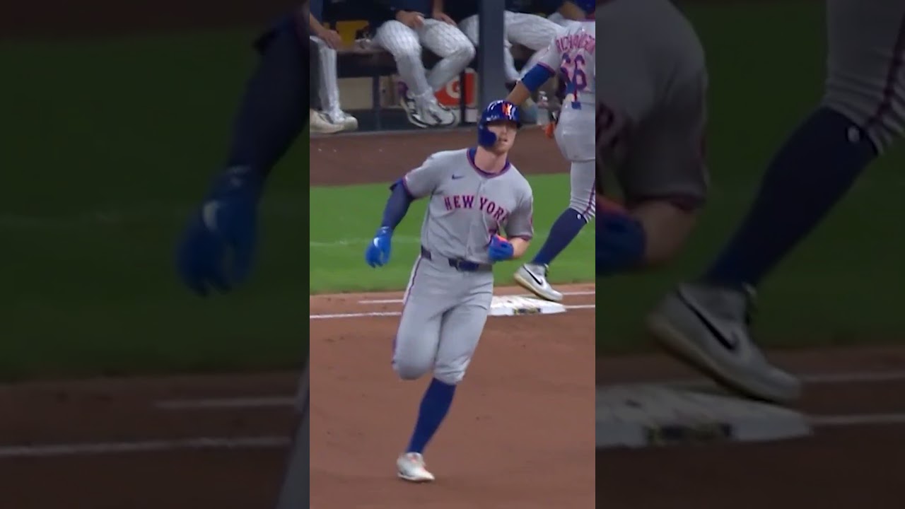 Why was Brett Baty rubbing his belly after hitting this homer? 😭😭