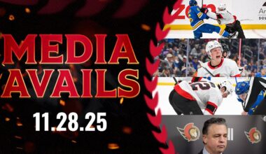 Brady Tkachuk, Fabian Zetterlund, Shane Pinto, Travis Green Postgame Media vs STL