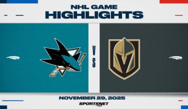 NHL Highlights | Sharks vs. Golden Knights - November 29, 2025