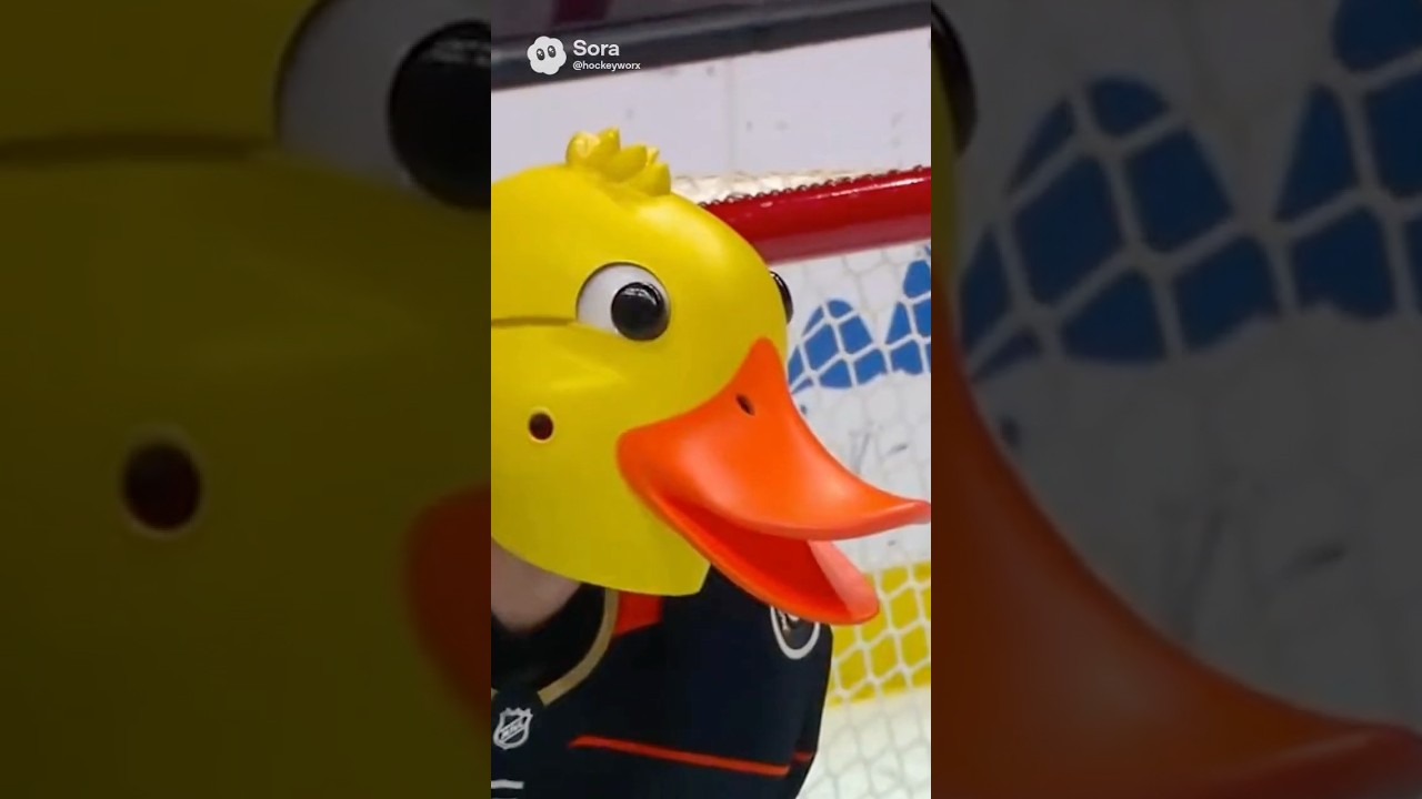 Anaheim Goalie Wears Giant Duck Mask! #hockey #aishorts