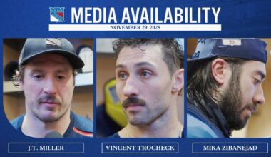 NYR vs TBL: J.T. Miller, V. Trocheck & M. Zibanejad Postgame Media Availability | Nov. 29, 2025