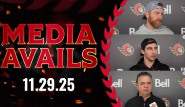 Dylan Cozens, Claude Giroux, Travis Green Media Availability