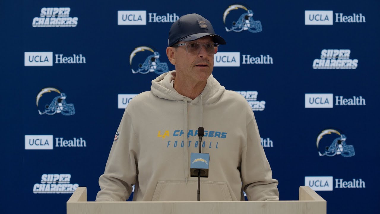 Jim Harbaugh On Injury Updates Vs Raiders | LA Chargers