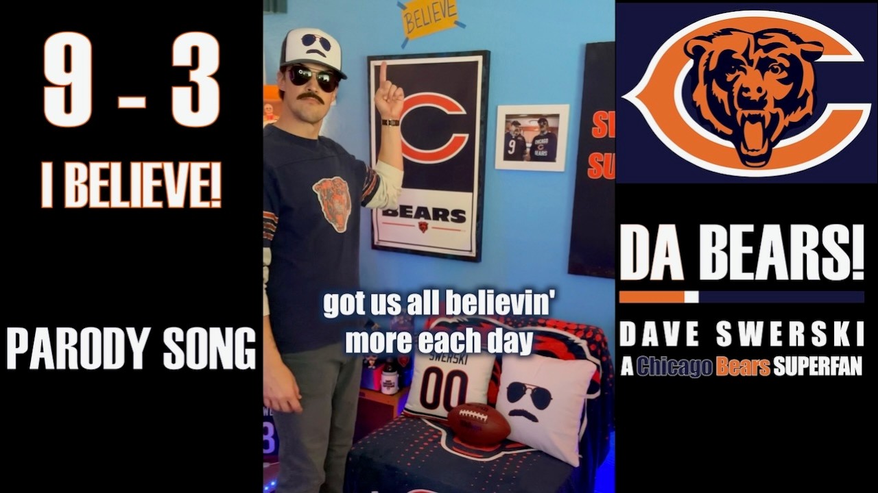 Nine and Three... I BELIEVE! 🤩 a Chicago Bears Superfan parody song 🎬🕺🏻🐻⬇️