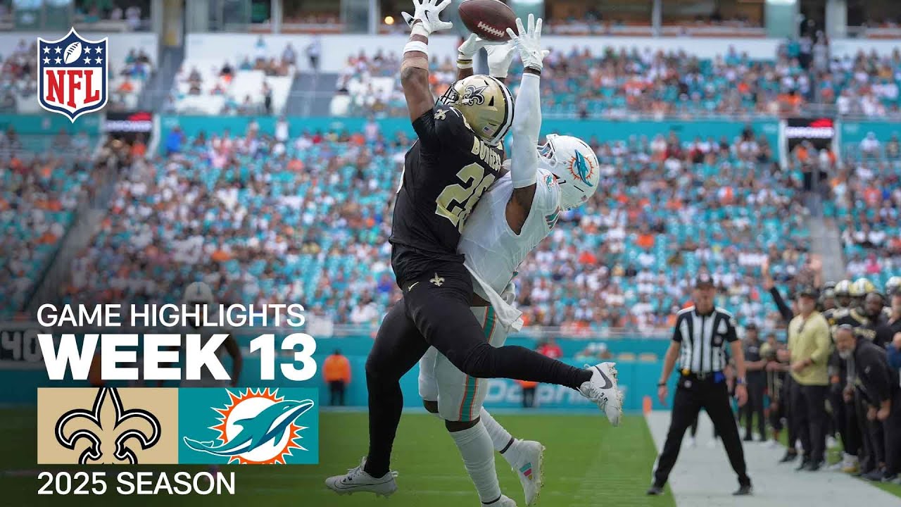 New Orleans Saints vs. Miami Dolphins Game Highlights | NFL 2025 Season Week 13